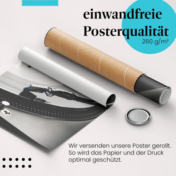 Gerolltes Poster "Schallplattenspieler", Vinyl-Sound.