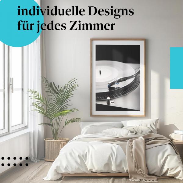 Schlafzimmer Deko: Vinyl-Sound mit "Schallplattenspieler" Poster