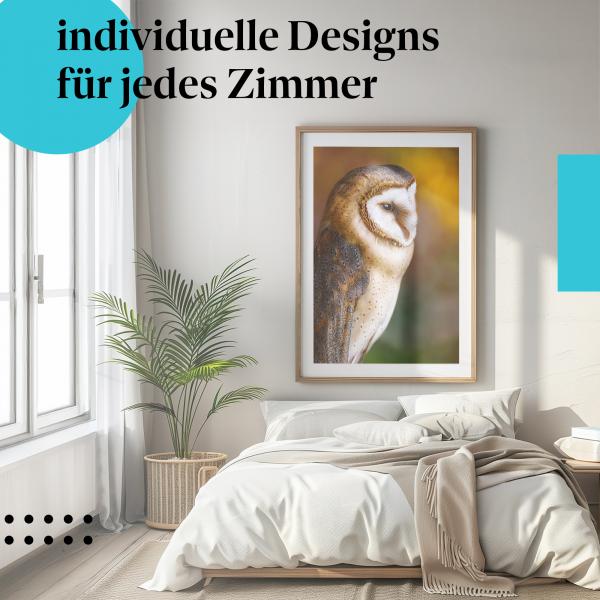 Schlafzimmer Deko: "Schleiereule" Poster - Ein Hauch von Mystik - perfekt für Ihr Zuhause.