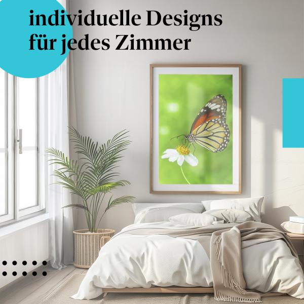 Schlafzimmer Deko: "Schmetterling" Poster - Ein Hauch von Frühling - perfekt für Ihr Zuhause.