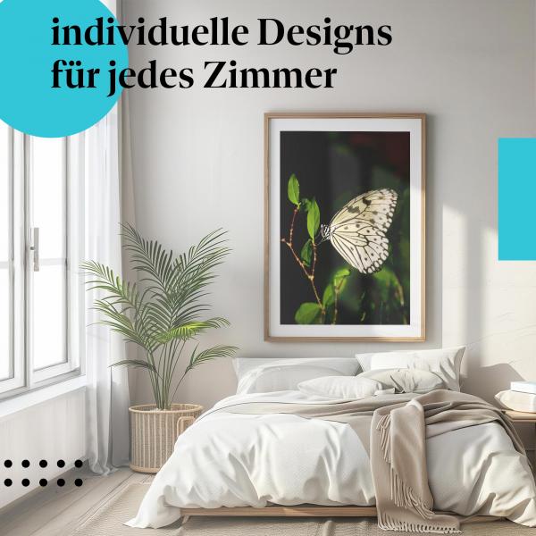 Schlafzimmer Deko: "Schmetterling" Poster: Zarte Schönheit & Harmonie - perfekt fürs Schlafzimmer.