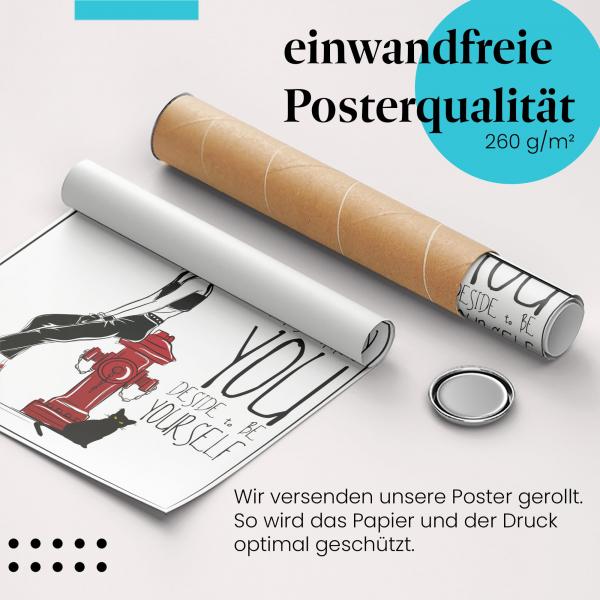 Gerolltes Poster "Wahre Schönheit". Individuelle Schönheit, sicher verpackt.