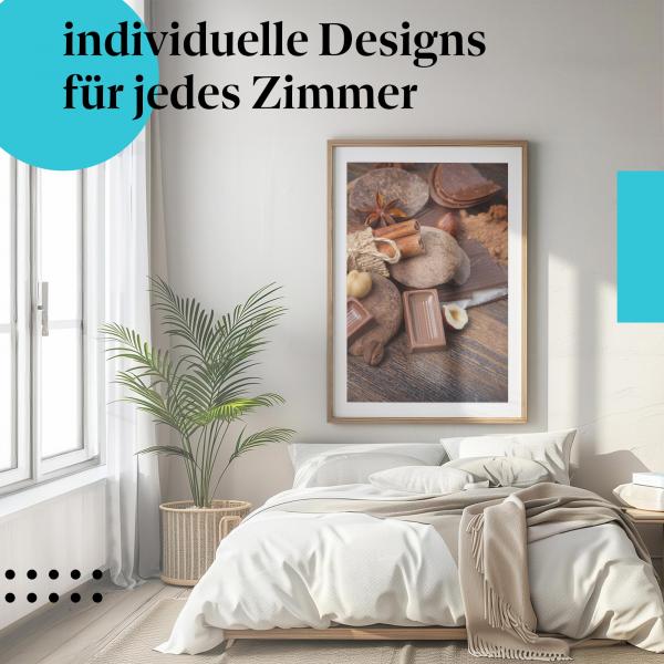 Schlafzimmer Deko: Genuss mit "Schokolade & Nüsse" Poster