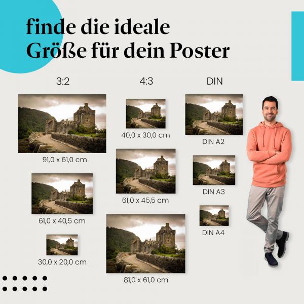 Schloss in Schottland Poster: Märchenhaftes Flair - Größe wählen!