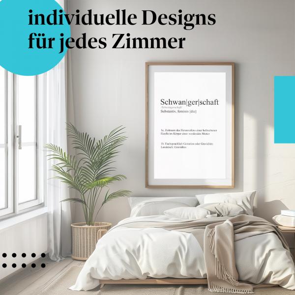 Schlafzimmer Deko: "Schwangerschaft" Poster - Ein besonderer Lebensabschnitt - berührend & informativ.