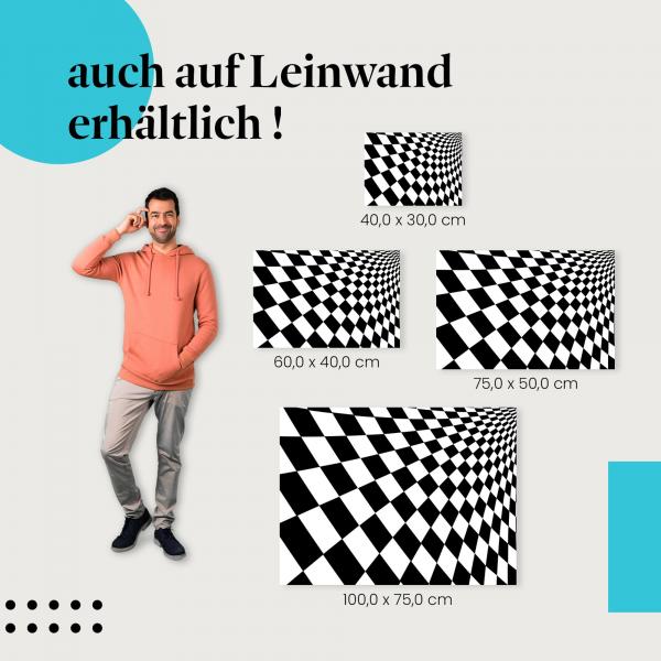 "Schwarz-Weiß Muster in 3D-Optik" Leinwandbild. Finde die ideale Größe für dein Zuhause & setze Akzente mit Kunst!