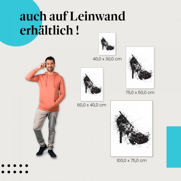 "Schwarzer High Heel" Leinwandbild. Finde die ideale Größe für dein Zuhause & setze Akzente mit Kunst!