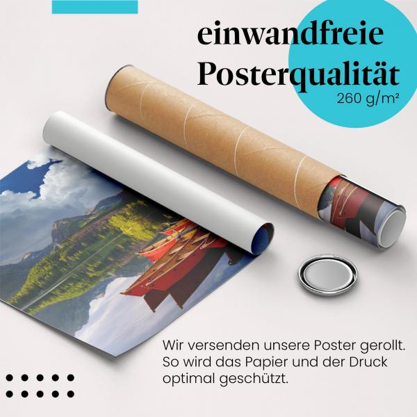 Gerolltes Poster "See & Berge" - Reise & Natur, sicher verpackt.