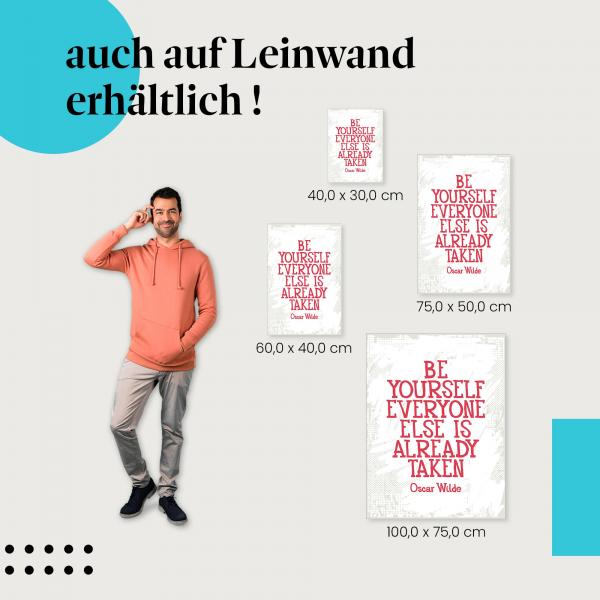 Leinwandbild "Sei du selbst": Ein inspirierendes Geschenk mit Oscar Wilde Zitat