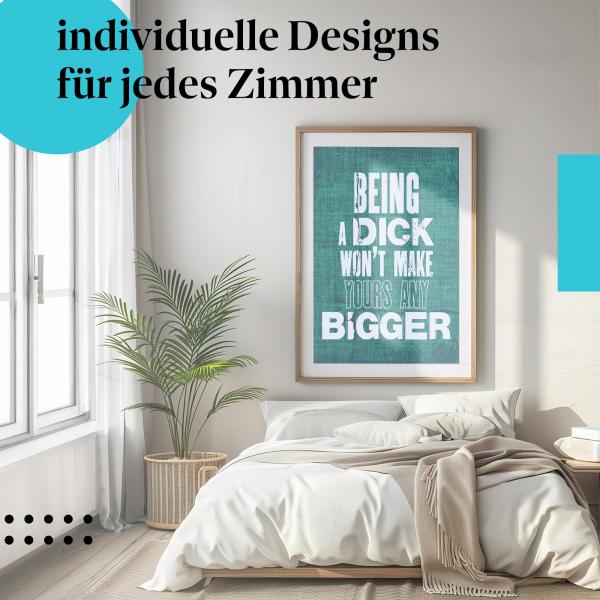 Humor Poster: "Sei kein Idiot" - Typografie & Spruch