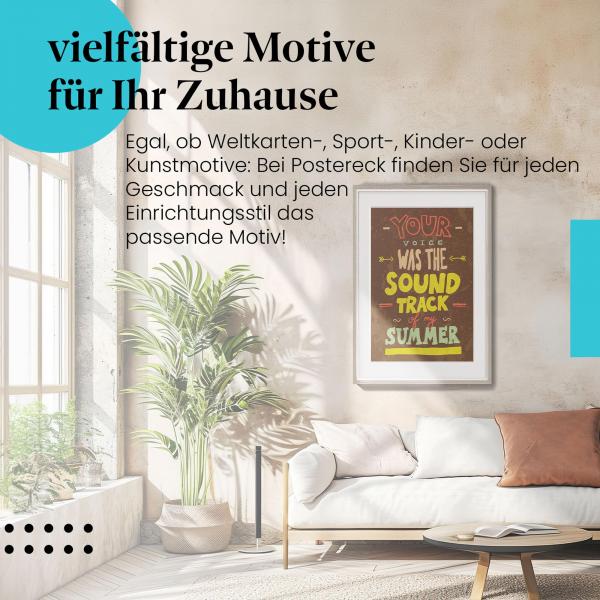 Dieses Leinwandbild mit dem Spruch ist ein perfektes Geschenk für Verliebte und versprüht Sommerfeeling.