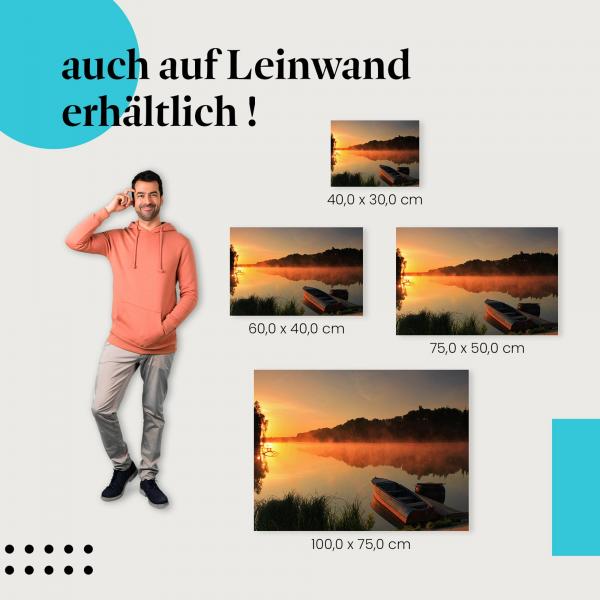 "Sonnenaufgang über dem See" Leinwandbild. Finde die ideale Größe für dein Zuhause & setze Akzente mit Kunst!