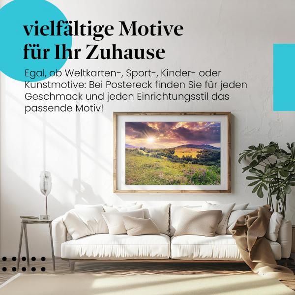 "Abendruhe": Poster - Landschaft im Abendlicht - harmonisch & entspannend.