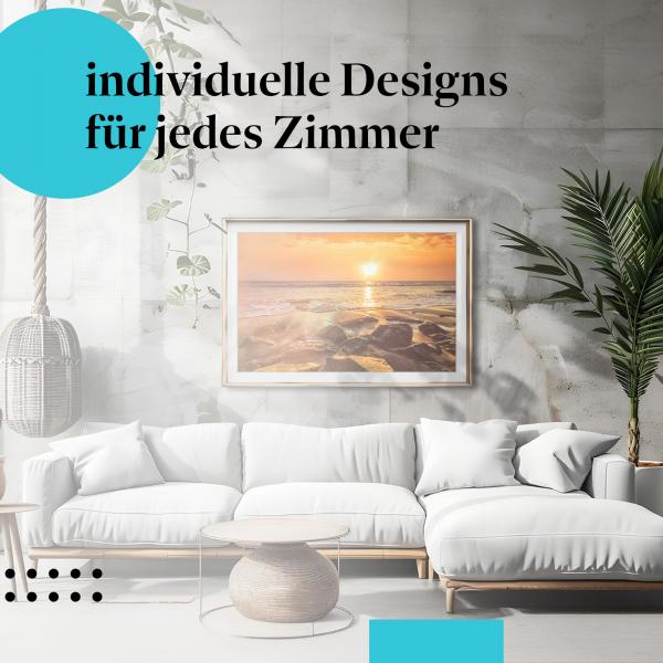 Schlafzimmer Deko: "Sonnenuntergang" Poster - träumen Sie sich an einen wunderschönen Strand!