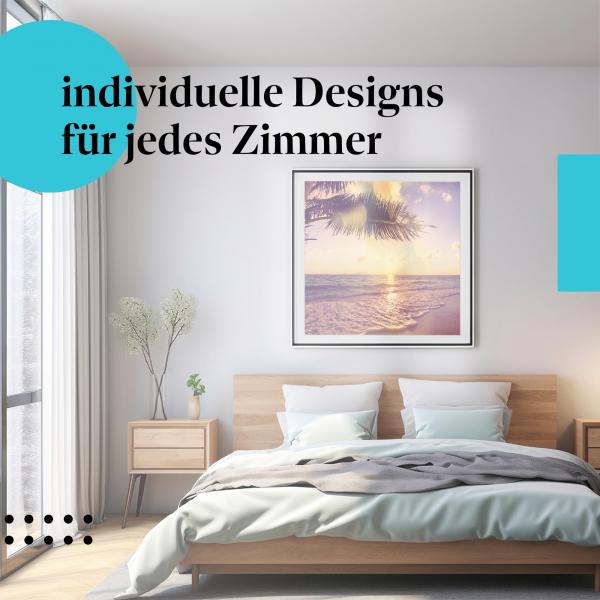 Schlafzimmer Deko: "Palmenstrand" Poster: Träumen Sie sich an einen paradiesischen Ort!