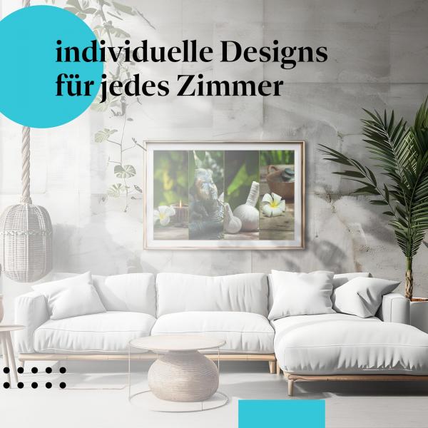 Schlafzimmer Deko: "Wellness" Poster: Schaffen Sie Ihre eigene Wohlfühloase im Schlafzimmer.