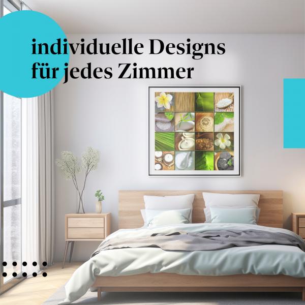 Schlafzimmer Deko: "Wellness" Poster - Schaffen Sie eine Wohlfühloase.