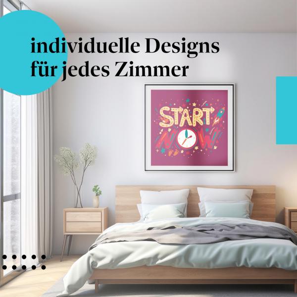 Schlafzimmer Deko: "Motivation" Poster: Für neue Ziele & Herausforderungen im Leben.