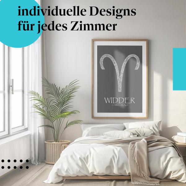 Sternzeichen Poster: "Sternzeichen Widder" - Widder, Symbol & Zeitraum