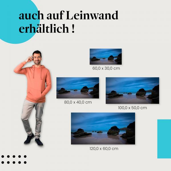 "Blaue Stunde am Strand" Leinwand. Finde die ideale Größe & setze Akzente mit Kunst!