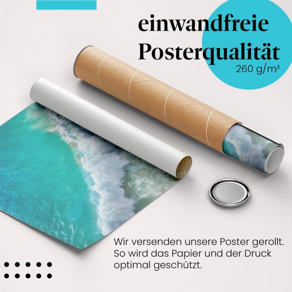 Gerolltes Poster "Strand & Meer". Paradiesischer Strand, sicher verpackt.