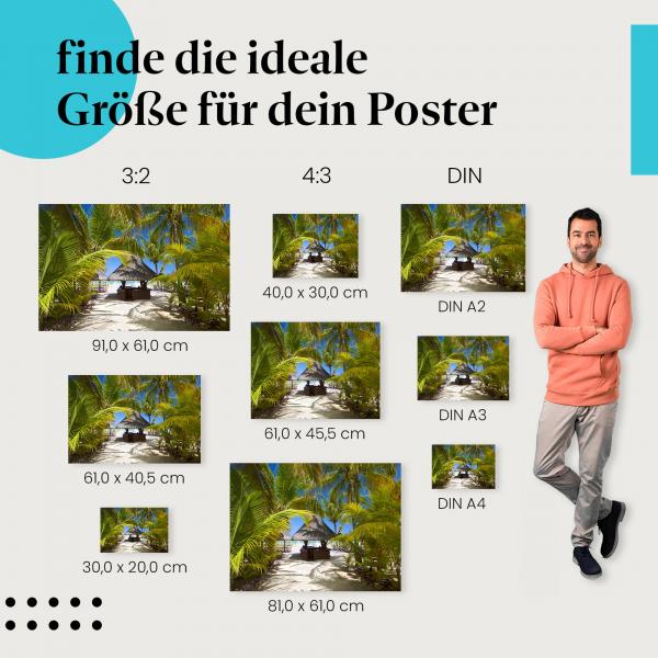 "Strandbar" Poster: Finde deine Grösse und hol dir Urlaubsfeeling in dein Zuhause!