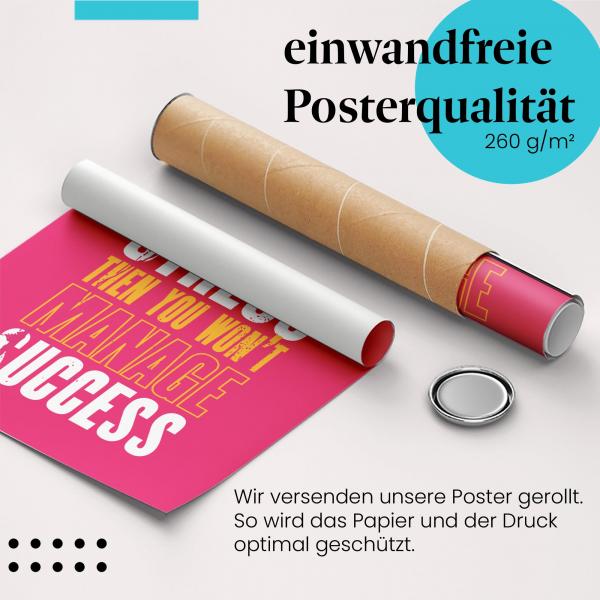 Gerolltes Poster "Stress & Erfolg".