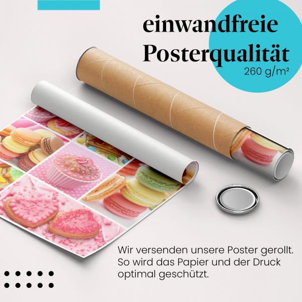 "Cupcakes & Macarons": Gerolltes Poster - süße Verführungen.