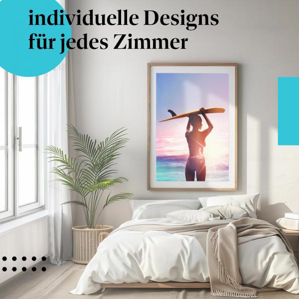 Schlafzimmer Deko: Freiheit mit "Surferin" Poster