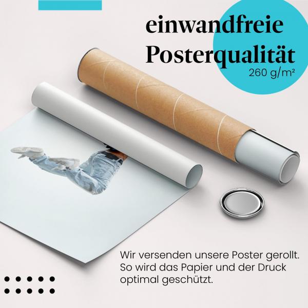 Gerolltes Poster "Lebensfreude". Bewegung & Glück, sicher verpackt.