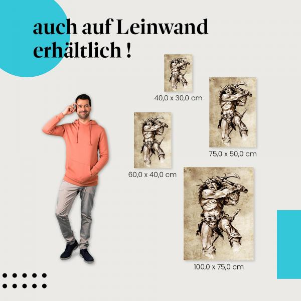 "Tätowierter Rücken" Leinwandbild. Ideale Größe für dein Zuhause & setze Akzente mit Kunst!