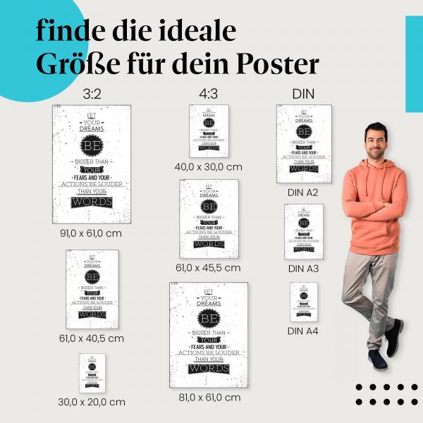 "Träume größer als deine Ängste!": Poster - Träume, Ängste & Handeln