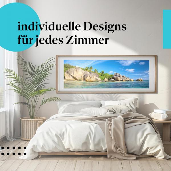 Paradiesisches Schlafzimmer: Kunstdruck "Seychellen" - Urlaubsfeeling pur!