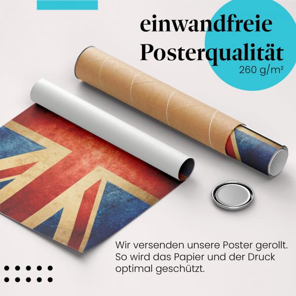 Gerolltes Poster "Union Jack". Flagge, Vereinigtes Königreich.