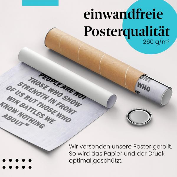 Gerolltes Poster "Innere Stärke". Wertschätzung & Respekt, sicher verpackt.