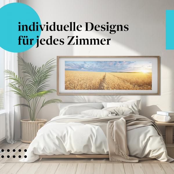 Schlafzimmer Deko: "Weizenfeld" Poster - Ländliche Idylle & romantische Stimmung.