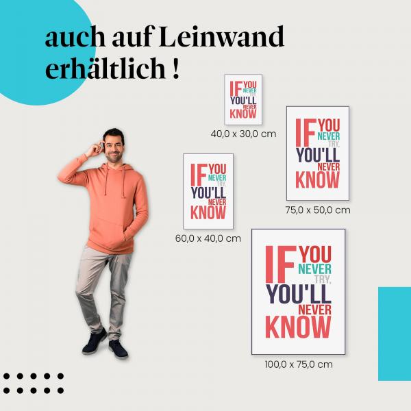 Leinwandbild "Wer nicht wagt, der nicht gewinnt!": Motivation & Inspiration