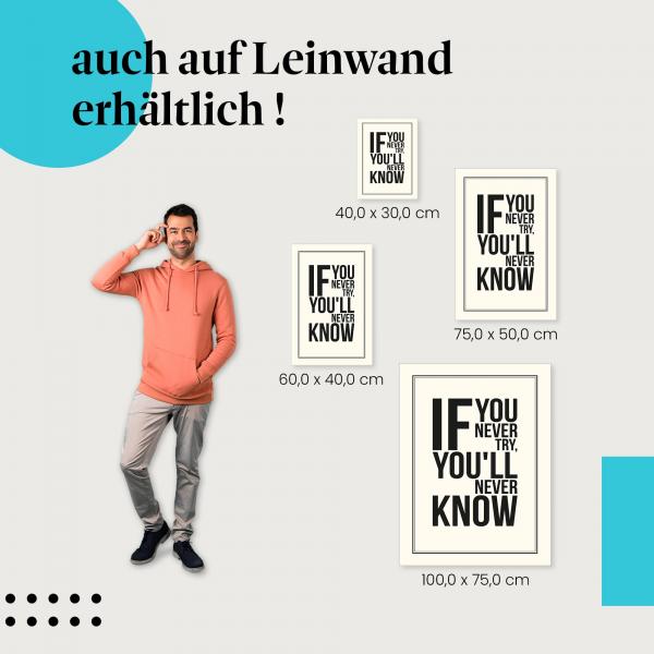 Leinwandbild "Wer nicht wagt, der nicht gewinnt!": Motivation & Inspiration