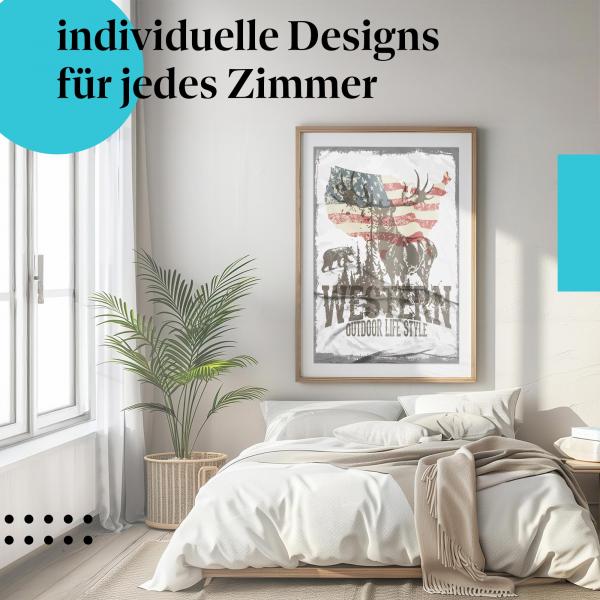 "Western Outdoor Lifestyle" Poster - der Wilde Westen im Schlafzimmer!