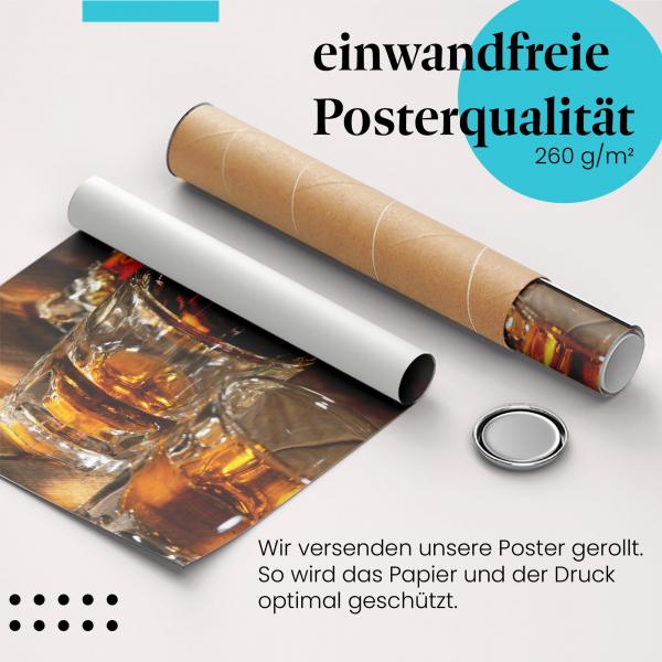 Gerolltes Poster "Whiskey" - Getränkefotografie, sicher verpackt.