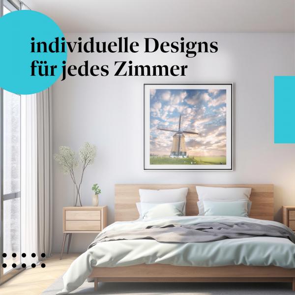 Schlafzimmer Deko: "Windmühle" Poster: Ruhe & Nostalgie - perfekt fürs Schlafzimmer.