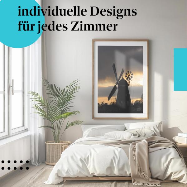 Schlafzimmer Deko: Romantik mit "Windmühle" Poster