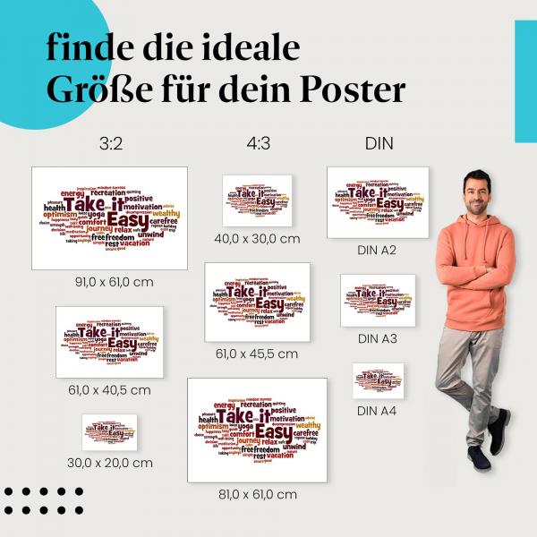 Genieße den Moment! "Take it Easy" Poster für ein stressfreies Leben