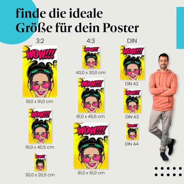 "Wow!" Poster: Begeisterte Frau Pop Art - jetzt bestellen!