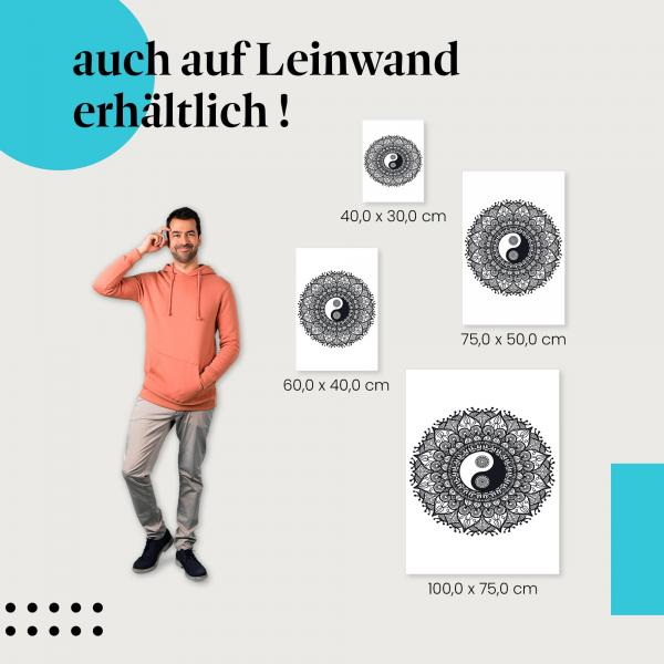 Leinwandbild "Mandala Yin und Yang" in verschiedenen Grössen: Finde die richtige Größe für deine Wand!