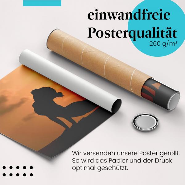 Gerolltes Poster "Yoga am Strand". Entspannung & Fitness, sicher verpackt.