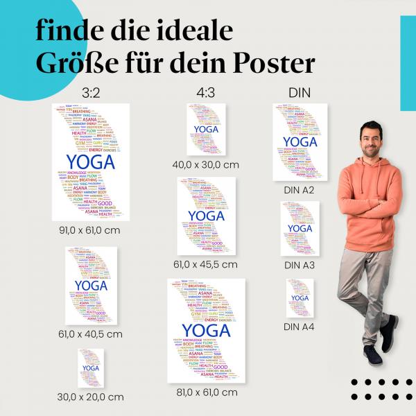 "Yoga: Körper, Geist und Seele": Poster - Gesundheit, Atmung & Meditation