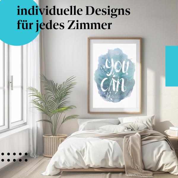 Schlafzimmer Deko: "Motivation" Poster: Erreichen Sie Ihre Ziele - glauben Sie an sich!