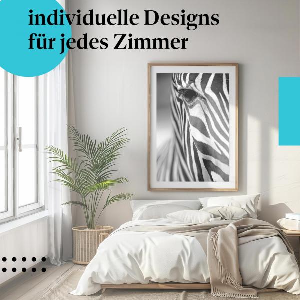 Schlafzimmer Deko: Zebra-Liebe mit "Zebra Portrait" Poster