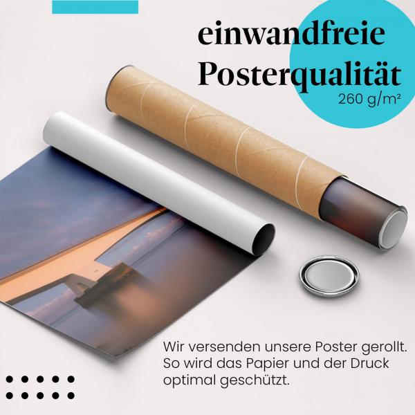 Gerolltes Poster "Zeelandbrücke". Niederlande, sicher verpackt.